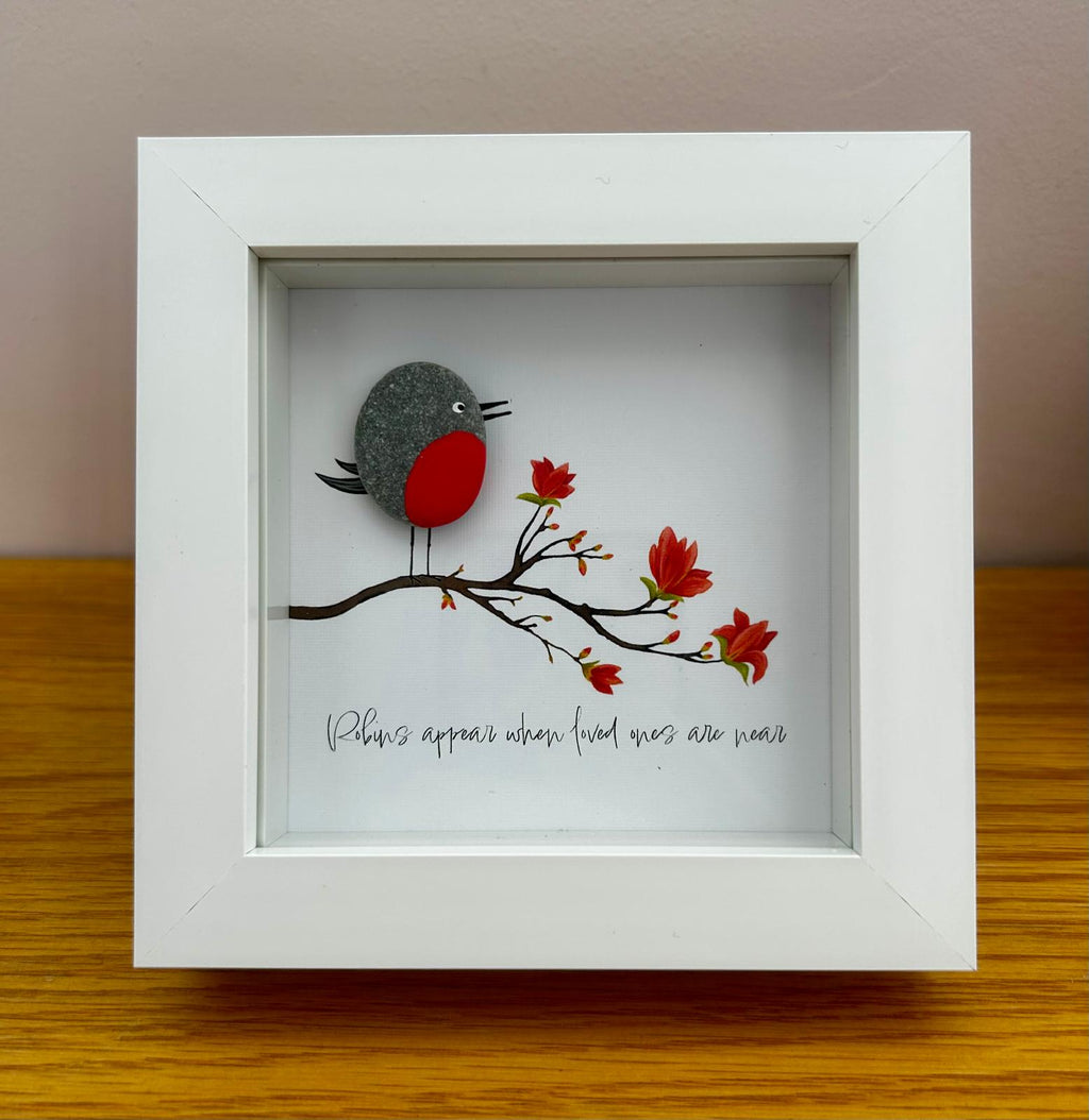 Robin Pebble Art: Handmade Magnolia Tree Remembrance Gift