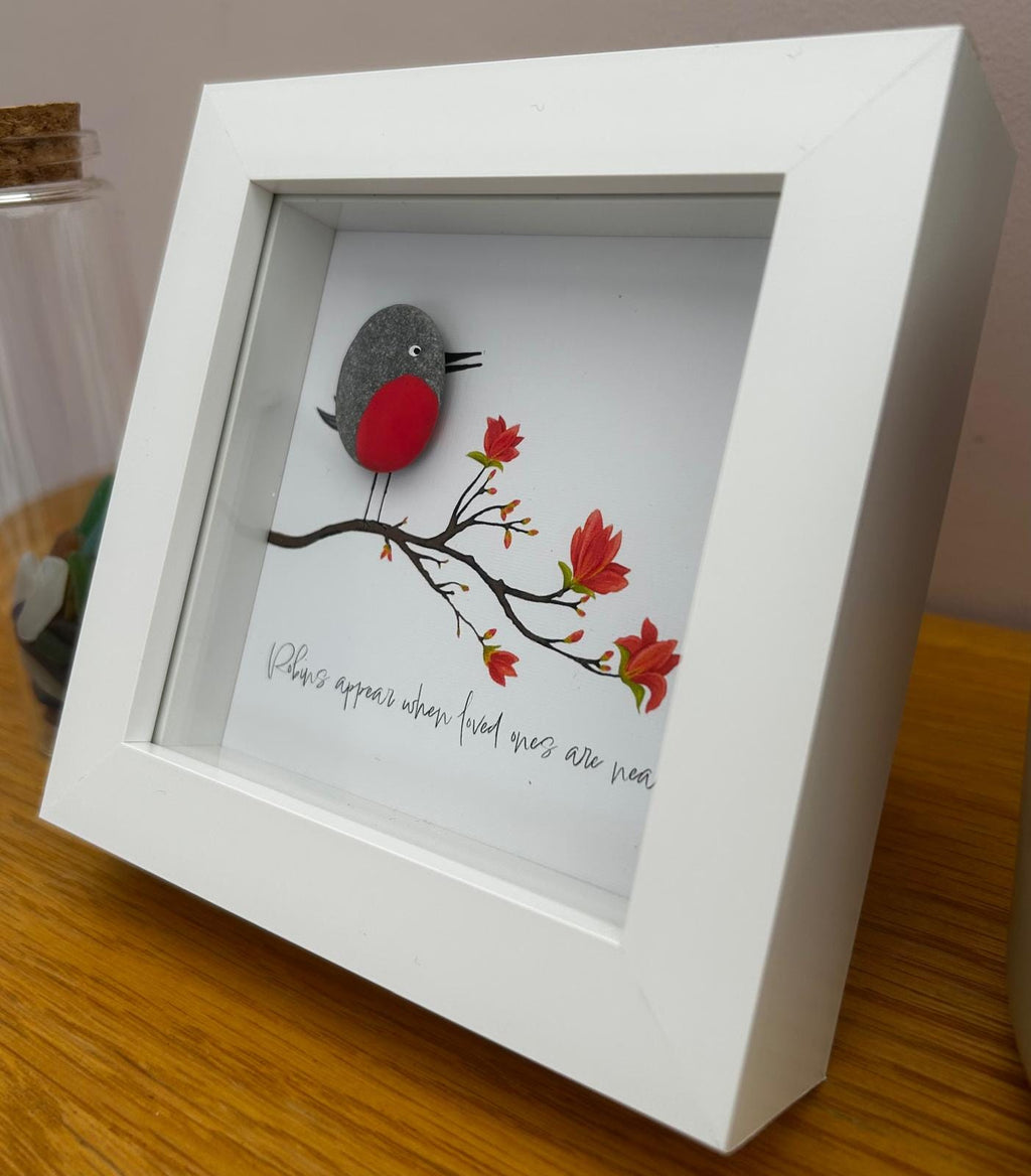 Robin Pebble Art: Handmade Magnolia Tree Remembrance Gift