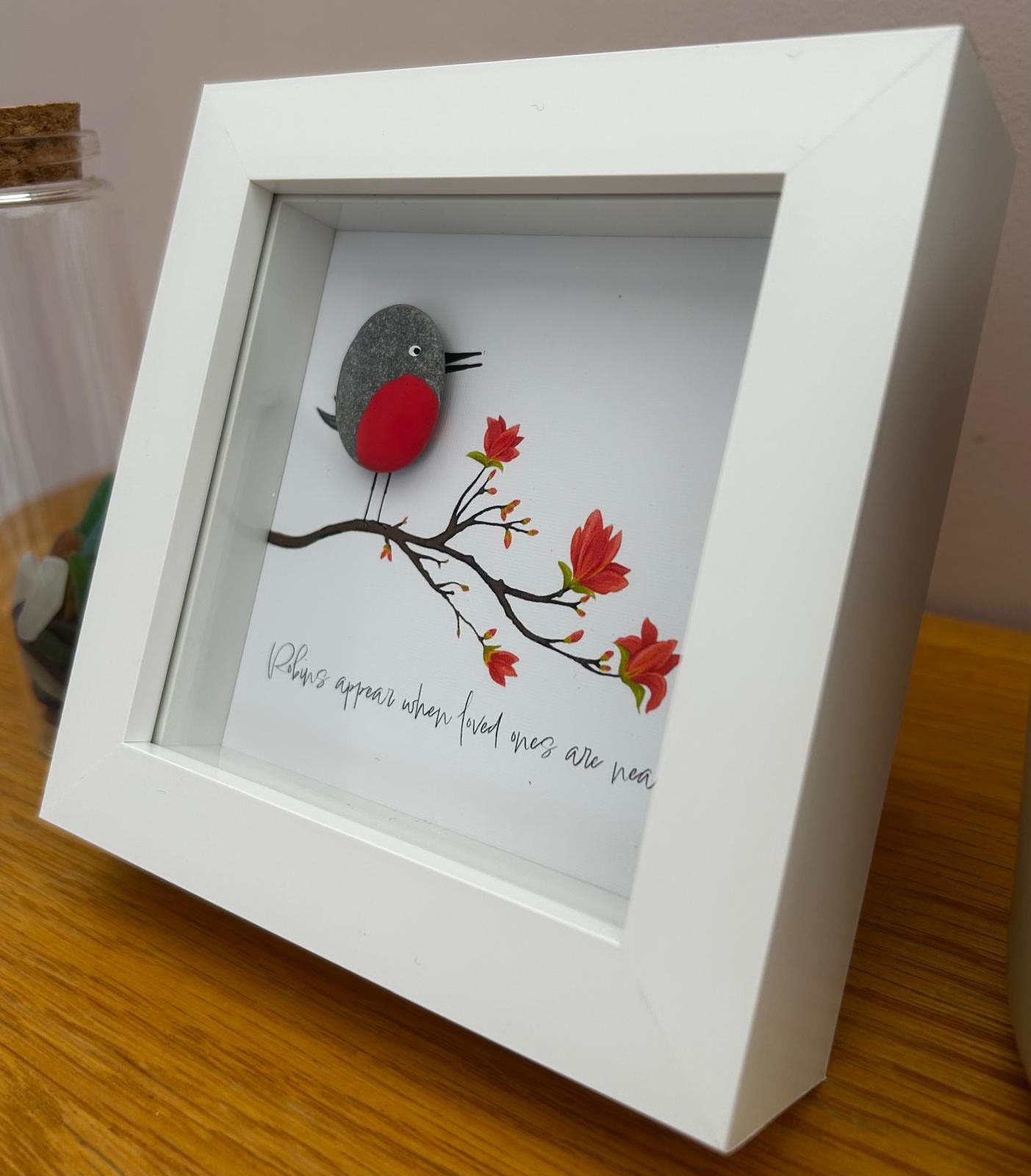 Robin Pebble Art: Handmade Magnolia Tree Remembrance Gift