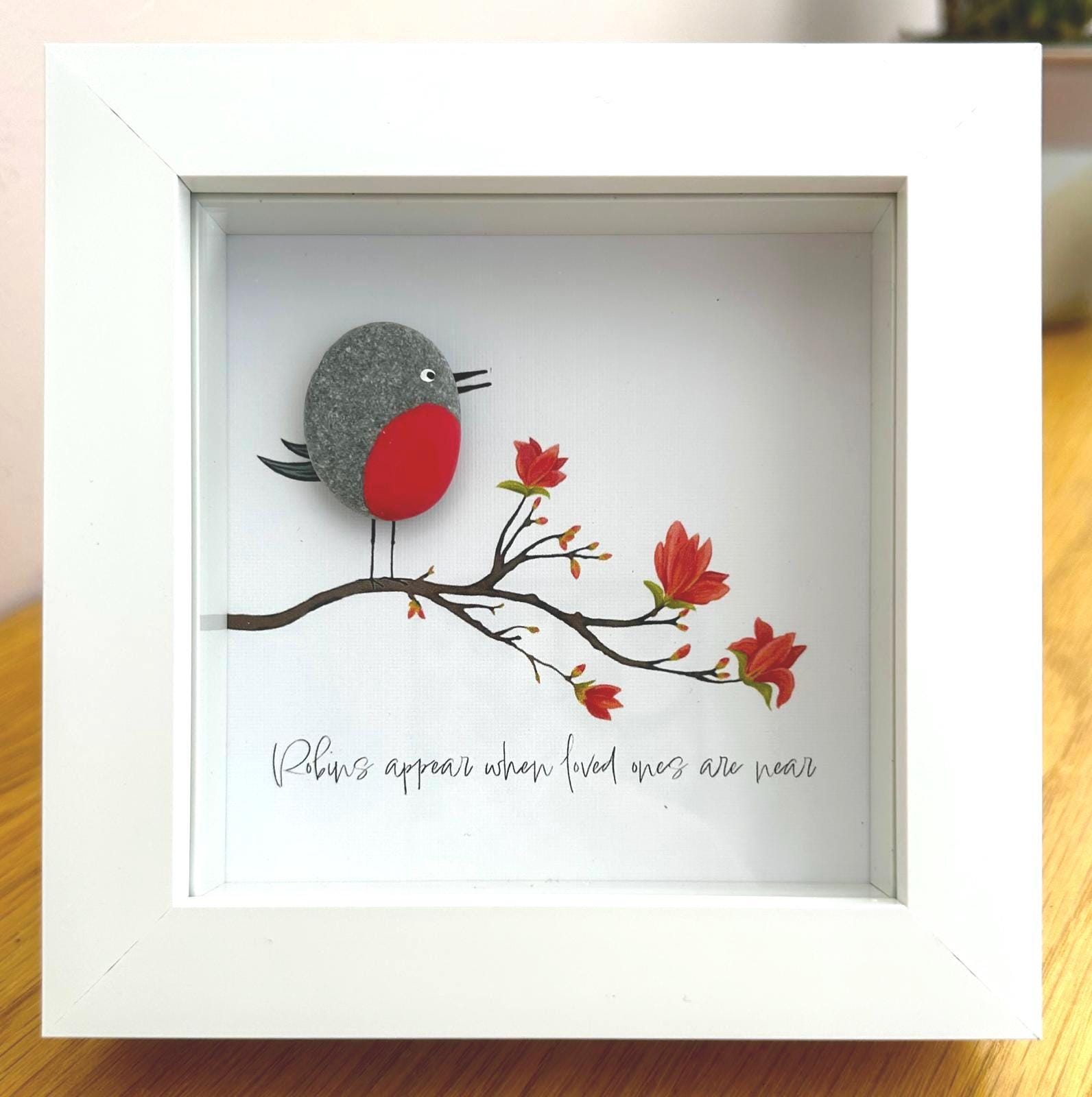 Robin Pebble Art: Handmade Magnolia Tree Remembrance Gift