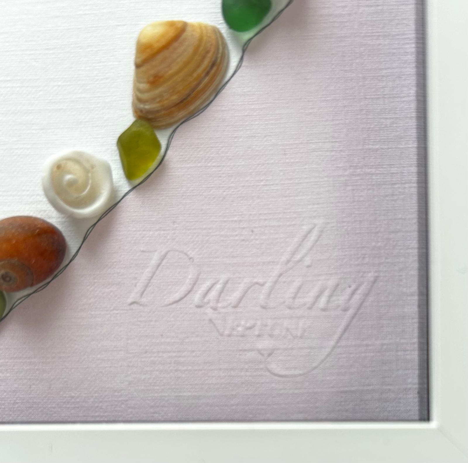 Cornwall Has My Heart – Handmade Sea Glass & Shell Heart Art in 7x7 Frame – Coastal Home Gift – UK Artist