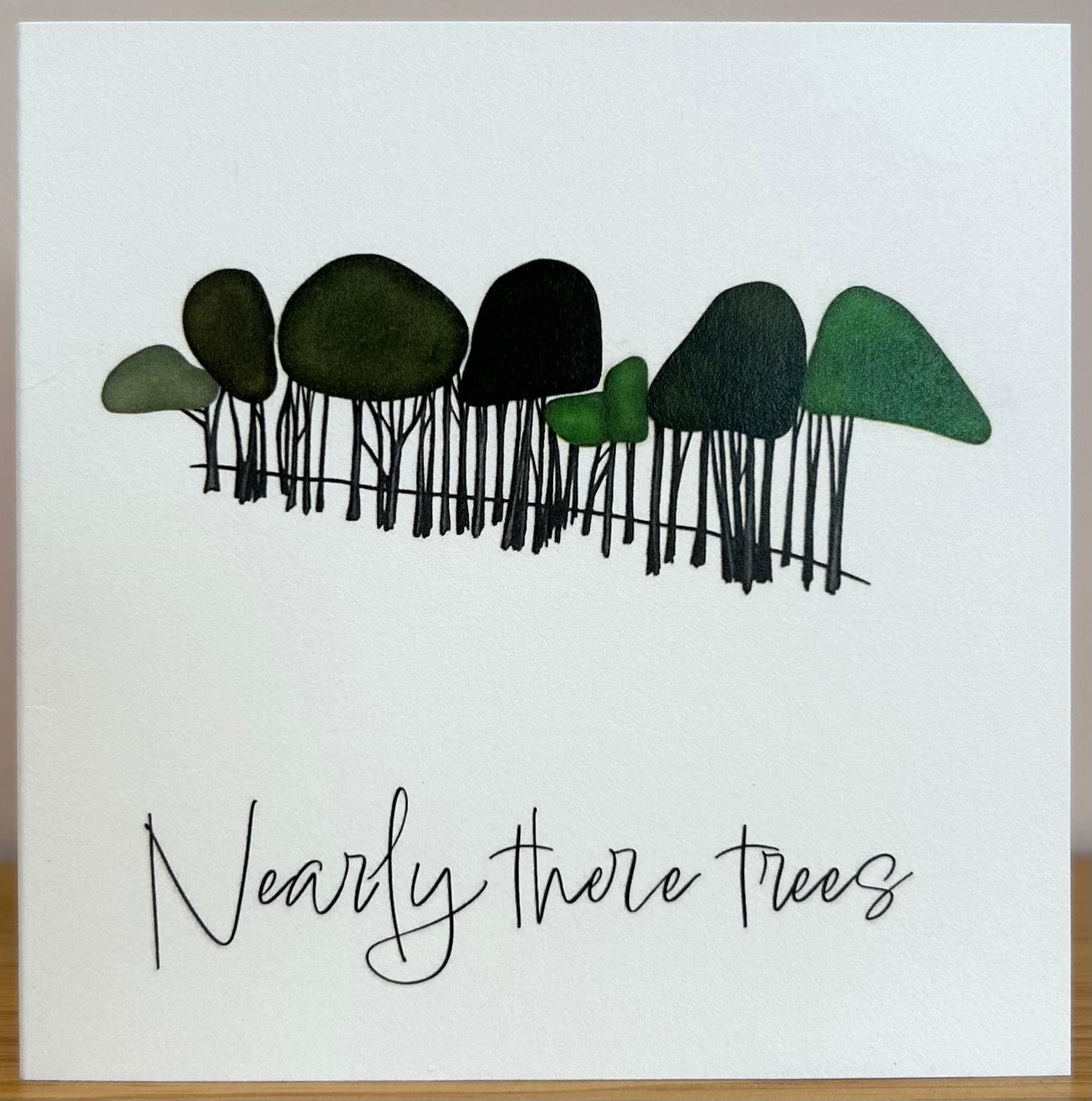 Sea Glass Cornwall Card – “Nearly There” – Coastal Tree Artwork – Travel Memory Card – Thoughtful Keepsake