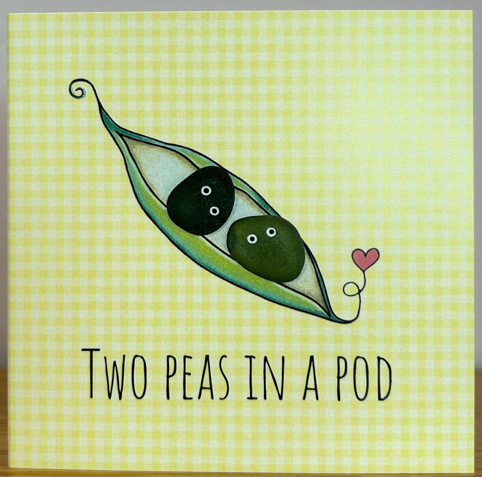 Sea Glass Couple Card – “Two Peas in a Pod” – Cute Love Card for Couples, Engagement, Wedding, Friendship