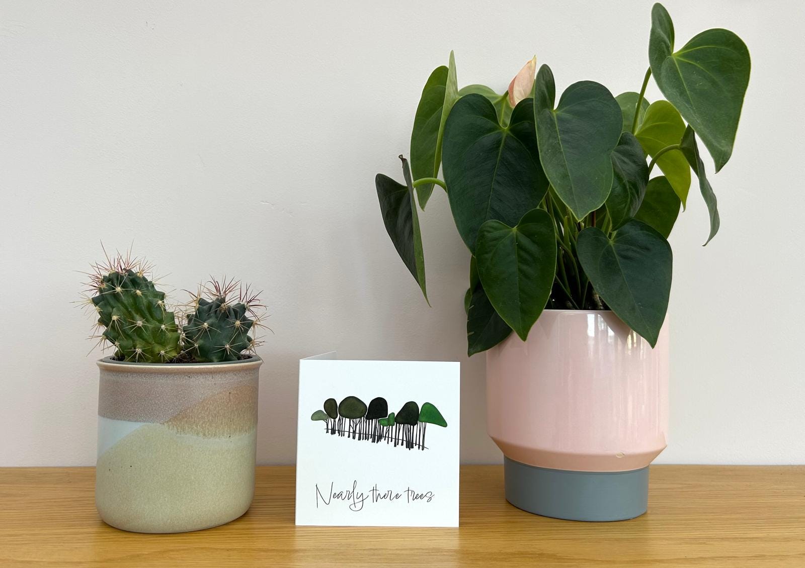 Sea Glass Cornwall Card – “Nearly There” – Coastal Tree Artwork – Travel Memory Card – Thoughtful Keepsake